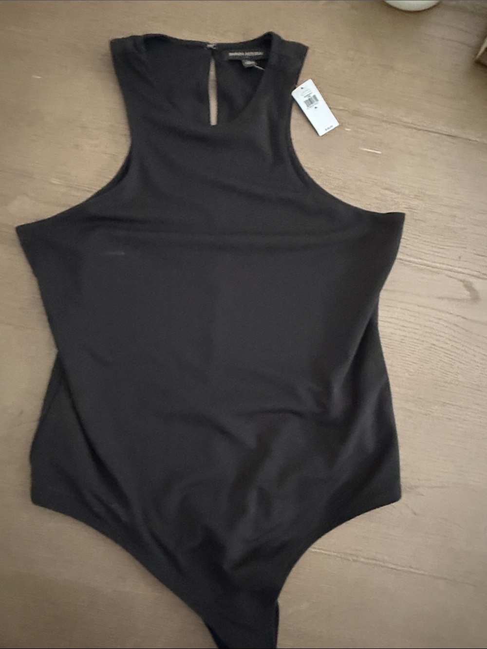 Banana Republic Factory Black Sleeveless Mock Neck Bodysuit